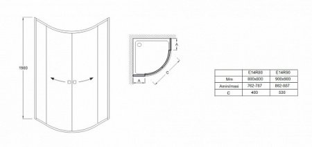 Душевой угол Jacob delafon E14R80-GA 80x80x190 профиль хром, стекло прозрачное