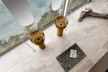 Раковина отдельностоящая прозрачная ABBER Kristall AT2702Vesuvian-H оливковая