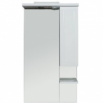 Зеркальный шкаф Rush Fiji 65 со светильником Белый глянец