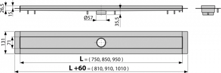 Душевой лоток Alcaplast Modular APZ13-750 Modular без сифона, ножек и решетки