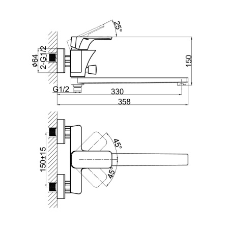 Смеситель для ванны D&K Berlin DA1433312, зеленый