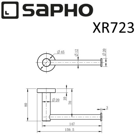 Держатель туалетной бумаги Sapho X-ROUND XR723 хром