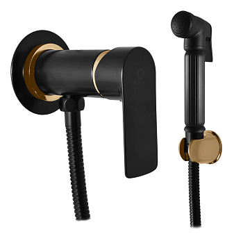 Гигиенический душ со смесителем Rav Slezak VLTAVA VT447/1CMATZ, черный/золото