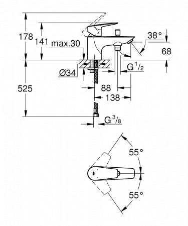 Смеситель для ванны с душем Grohe BauEdge New 23562001 хром