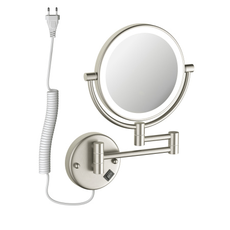 Косметическое зеркало с 5-ти кратным увеличением и подсветкой Timo Saona 13376/13 никель