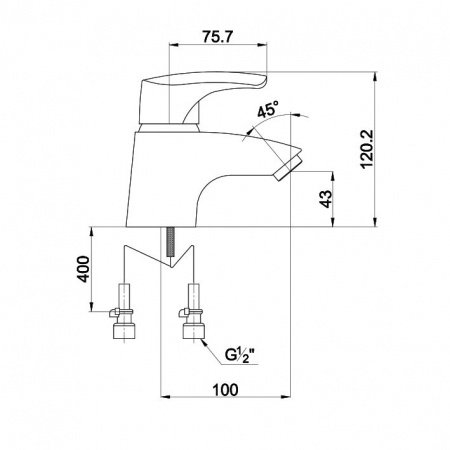 Смеситель для раковины Timo Uta 0091F chrome хром