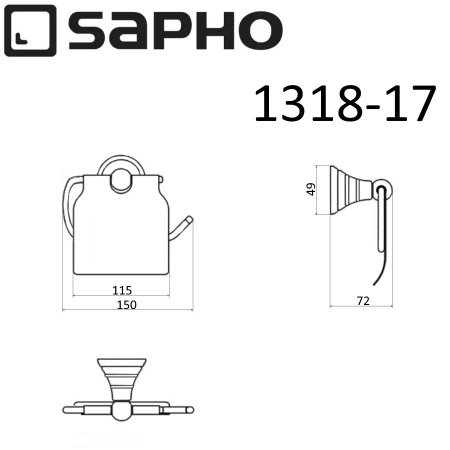 Держатель туалетной бумаги Sapho DIAMOND 1318-17 бронза