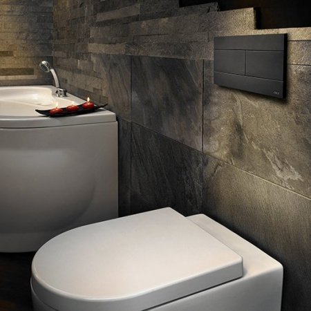 Кнопка смыва для унитазов OLI SLIM 659055 черный матовый