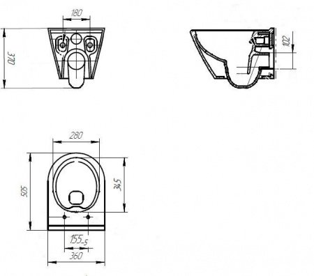 Унитаз подвесной Cersanit OVAL 63114 белый, с сиденьем микролифт