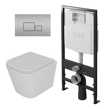 Комплект (инсталляция + унитаз + клавиша смыва) D&K Berlin DS1431604 белый