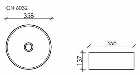 Раковина накладная 35,8см Ceramica Nova Element CN6032 белый