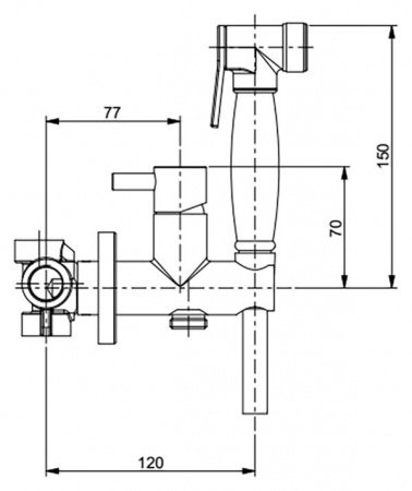 Гигиенический душ Webert EL870301 со смесителем Хром