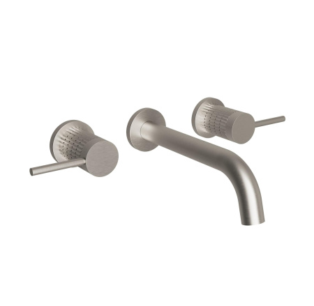 Смеситель для раковины на 3 отверстия Vincea Groove VBFW-4G1BN брашированный никель