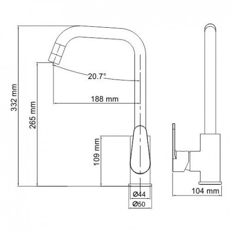 Смеситель для кухни WasserKraft Alz 28807 хром