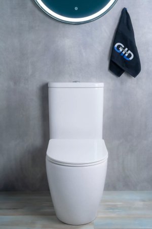 Унитаз напольный безободковый GID Tr2177 с сиденьем микролифт, белый