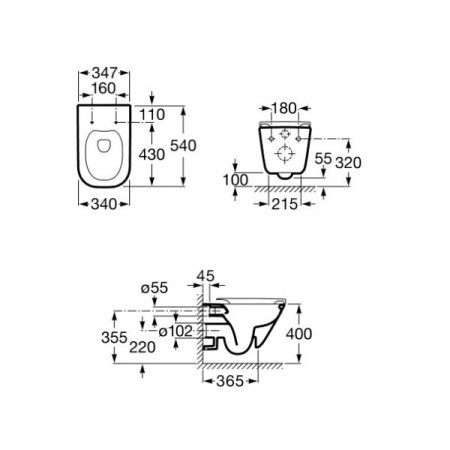 Унитаз подвесной Roca The Gap 34647L000 с сиденьем микролифт