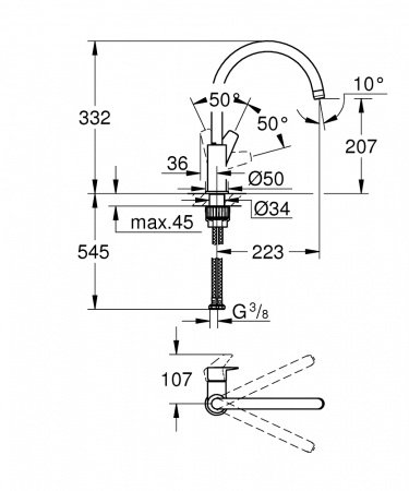 Смеситель для кухни Grohe BauEdge New 31367001 хром