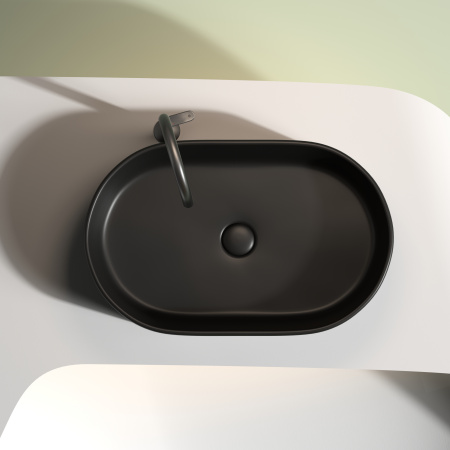 Раковина накладная 60см Ceramica Nova Element CN6048MB черный матовый