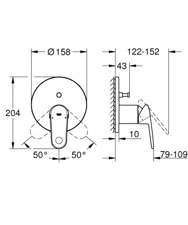 Смеситель для ванны с душем Grohe Europlus 24060002 хром