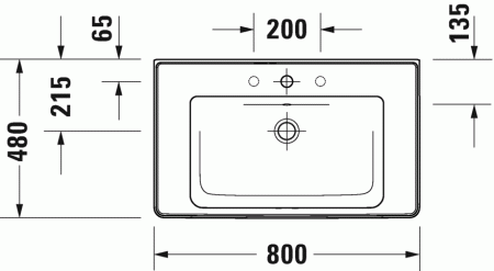 Раковина подвесная 80см Duravit D-Neo 2367800000 белый