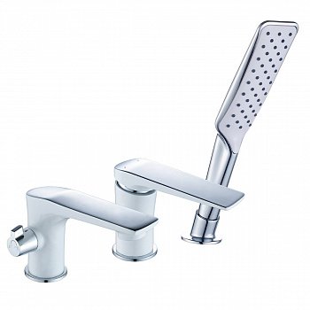 Смеситель для ванны с душем Lemark Allegro LM5945CW хром/белый