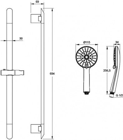 Душевой гарнитур Iddis Mirro MIRST5Fi16 Хром