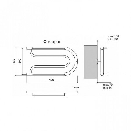 Полотенцесушитель водяной Terminus Фокстрот (1") 60х40