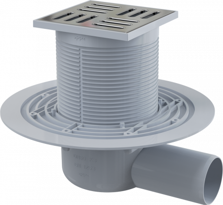 Душевой трап Alcaplast APV101 Хром матовый/Серый