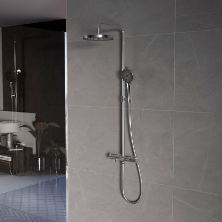 Душевая стойка со смесителем Vincea Rim VSFS-2RM1CH хром