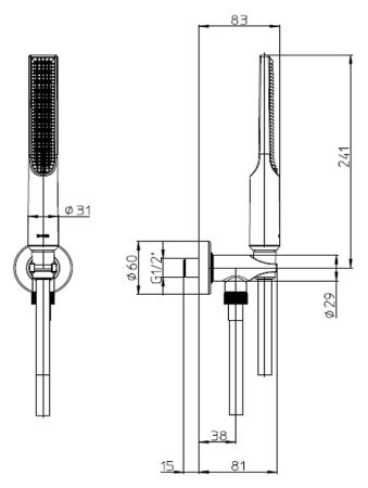 Душевой гарнитур Bossini Apice CE3004C.030 хром