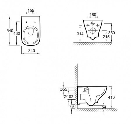 Унитаз Jacob Delafon Struktura EDE102-00 подвесной без сиденья