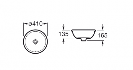 Раковина встраиваемая снизу 41см Roca Foro 327884000 белый