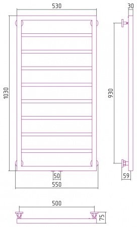 Полотенцесушитель водяной Сунержа Канцлер 100х50 золото матовое