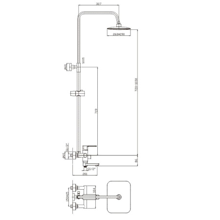 Душевая система Haiba HB2402, хром