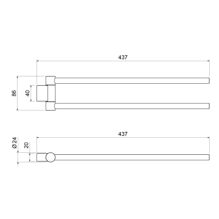 Полотенцедержатель поворотный Timo Luiro 18559/03 черный матовый
