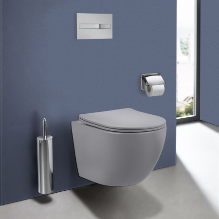 Унитаз подвесной безободковый Vincea Globo VT1-14SMG серый матовый, с сиденьем микролифт