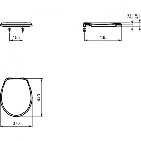 Сидение и крышка с функцией плавного закрытия Ideal Standard ECCO-EUROVIT W303001