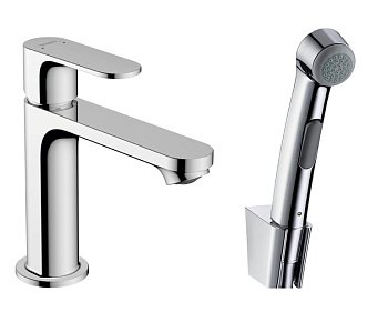 Смеситель для раковины с гигиеническим душем Hansgrohe Rebris S 72215000 хром