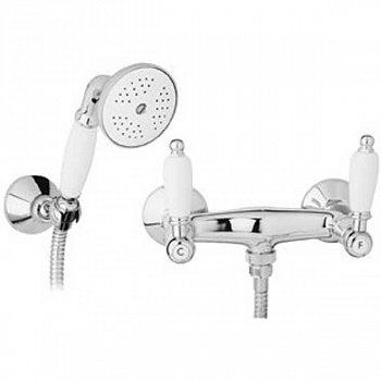 Смеситель для душа Cezares First D ручки Белые Хром