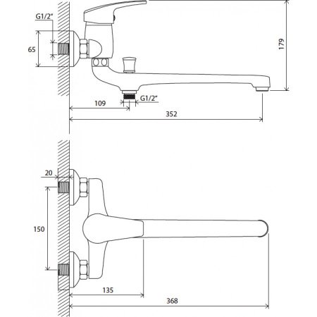 Смеситель для ванны с душем Ravak Rosa X07P002 хром