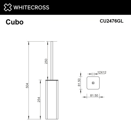 Ершик напольный WHITECROSS Cubo CU2476GL (золото)