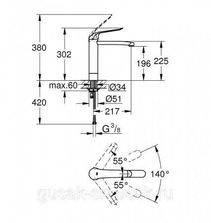 Смеситель для раковины Grohe Euroeco Special 30208000 хром