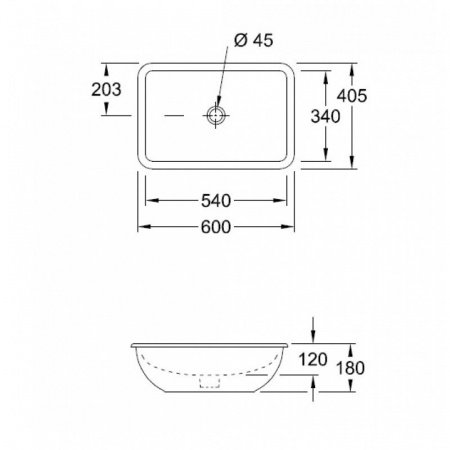 Раковина встраиваемая снизу 54см Villeroy & Boch Loop & Friends 61630001 белый