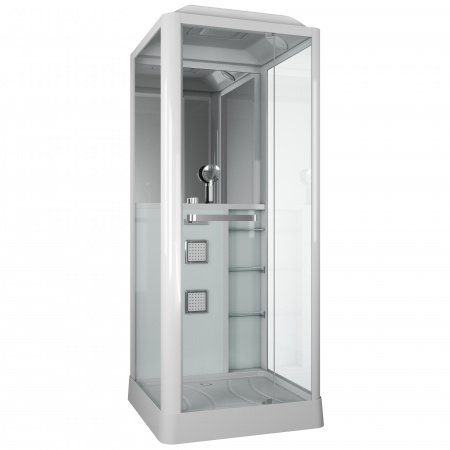 Душевая кабина Grossman GR-121 90x90x225 профиль белый, стекло прозрачное