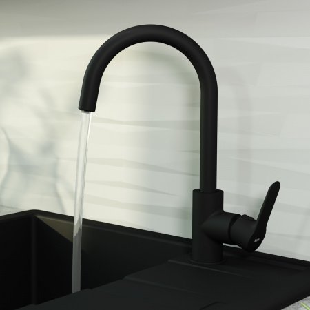 Смеситель для кухни с подключением фильтра для питьевой воды IDDIS Cuba CUBBLFJi05 черный матовый