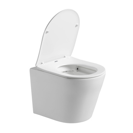 Унитаз подвесной безободковый Vincea Piatti VT1-11S белый, с сиденьем микролифт