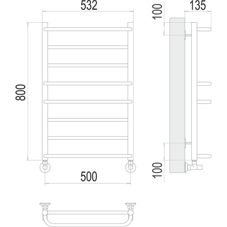 Полотенцесушитель водяной Terminus Евромикс П8 50х80