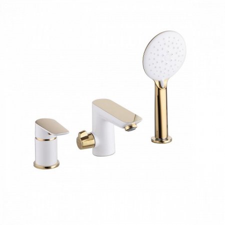 Смеситель для ванны с душем IDDIS Cloud CLOWG30i07 белый глянцевый/золото