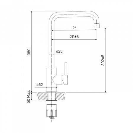 Смеситель для кухни IDDIS Kitchen K05STL0i05 хром глянцевый