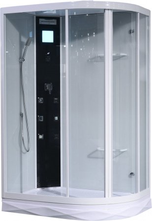 Душевая кабина Orans 86155AL 130x90x220 профиль белый, стекло прозрачное